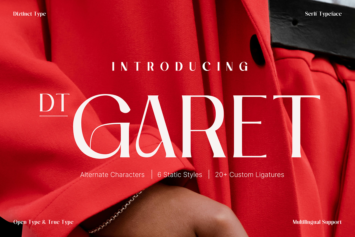 DT Garet – Luxury Serif Typeface, a Font by Diztinct Type (Photo 1 of 12)