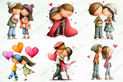 Whimsical Valentine Couple Clipart, an Illustration by Creative Art (Thumbnail 6 of 9)