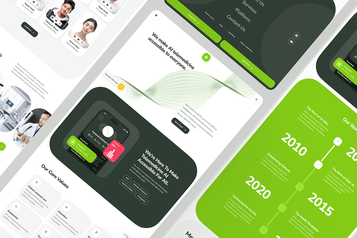 osler: AI Telehealth Website, a Landing Page Template by strangehelix.bio (Photo 6 of 10)