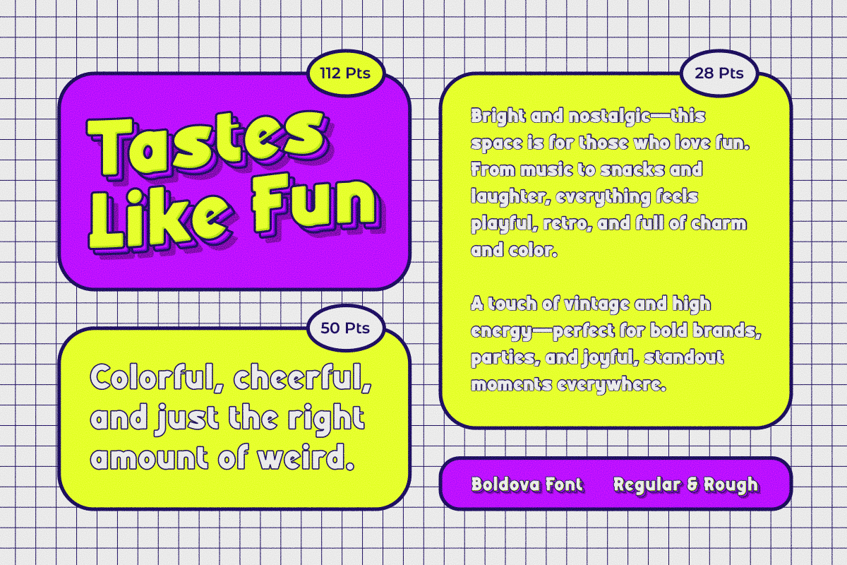 Boldova - Bold Funky Retro, a Sans Serif Font by Brand_Hero (Photo 4 of 10)