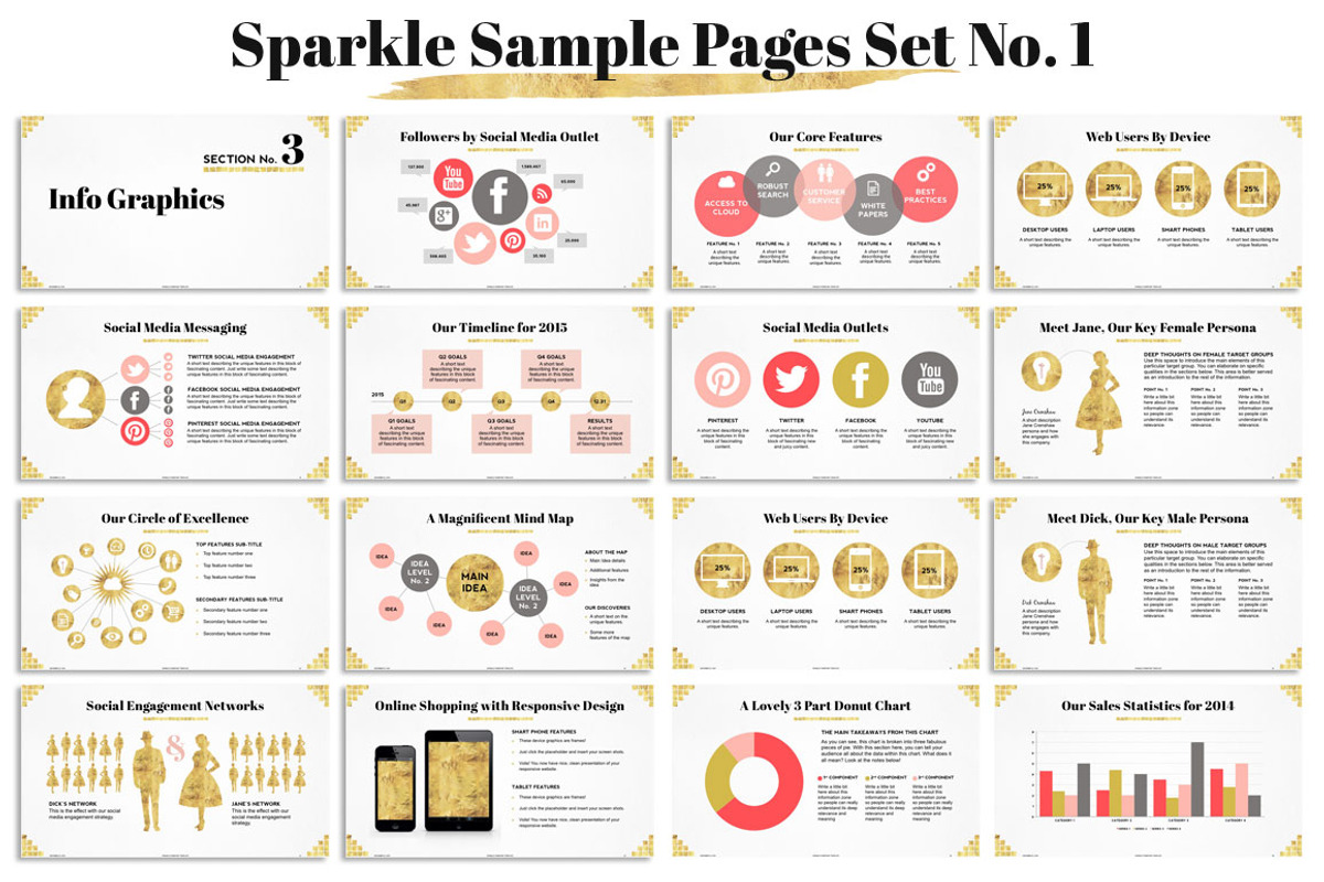 Sparkle Gold Minimal PPT Templates, a Presentation Template by Blixa 6 Studios (Photo 3 of 5)