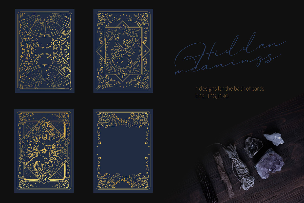 4 designs for back of tarot cards, a Background Graphic by Nadia Murash (Photo 1 of 4)