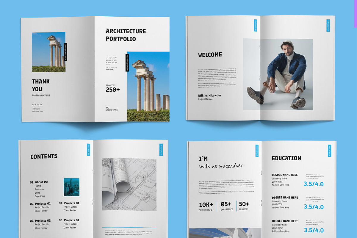 Minimal Architecture Portfolio Layout preview 2