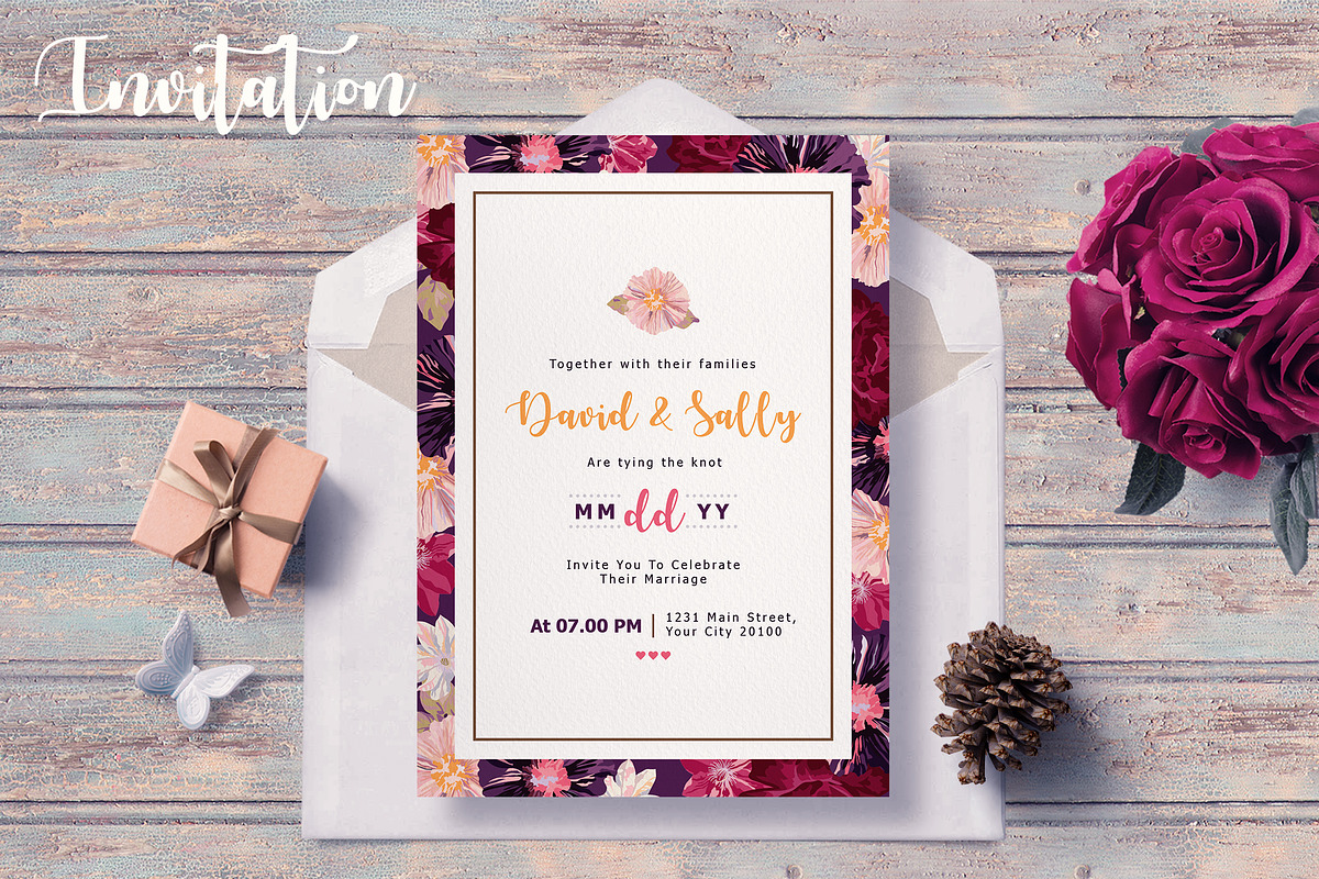 FLOWER WEDDING INVITATION SUITES, an Invitation Template by Totem Invitation House (Photo 2 of 4)