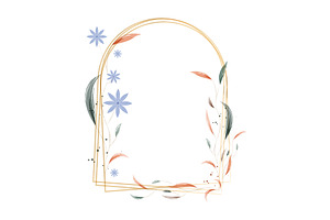 Elegant golden frame with watercolor, a Texture Illustration by okskukuruza