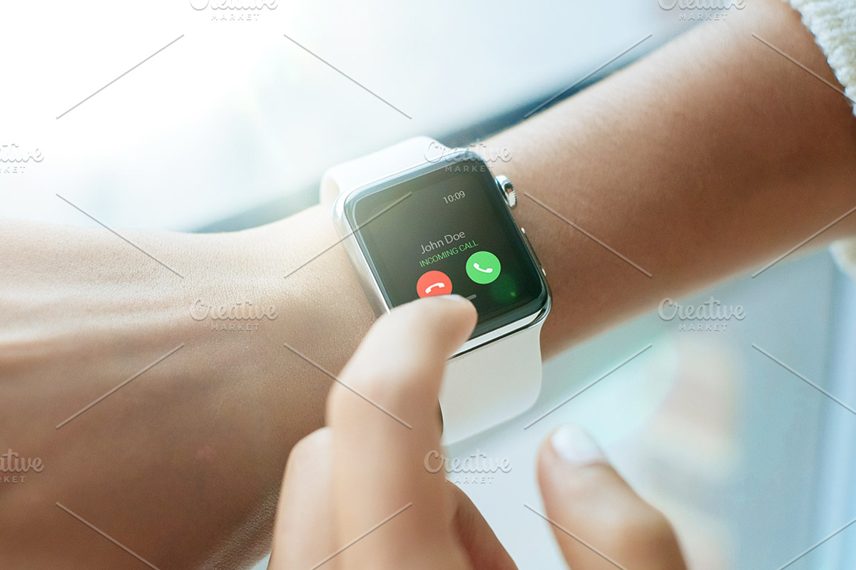 Smartwatch Mockups Bundle v1, a Wearable Device Mockup by Abstract Background (Photo 6 of 12)