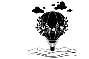 hot air balloon silhouettes, an Illustration by Amazin_art (Thumbnail 18 of 31)