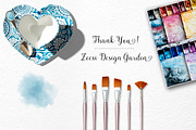 Watercolor Portuguese Tiles Patterns, a Pattern Graphic by Zeesi Design Garden (Thumbnail 8 of 8)