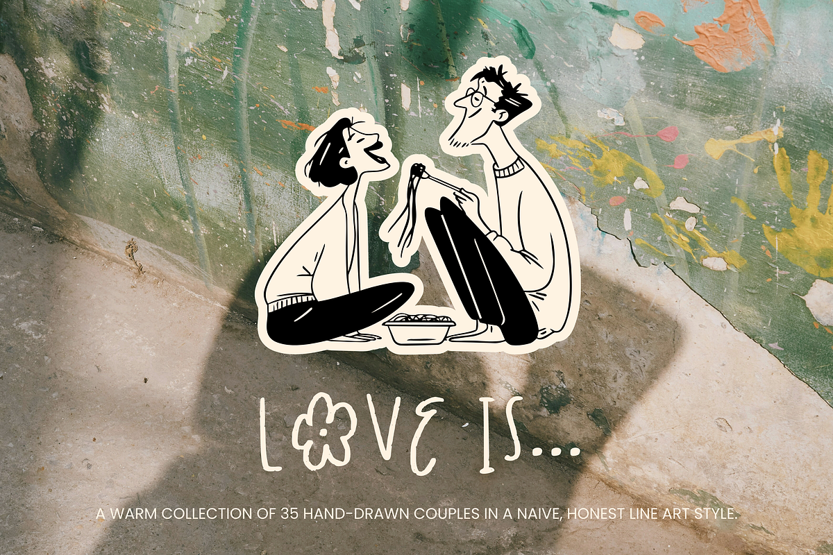 Love is: Line Art Couples, a Person Illustration by Veyla (Photo 1 of 13)