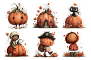 Whimsical Halloween Pumpkin Clipart, a Seasonal Illustration by Daily.Designs (Thumbnail 5 of 5)