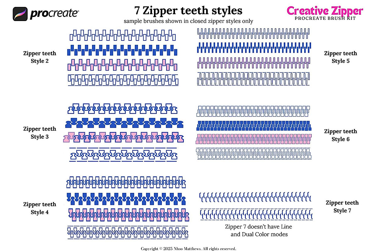Creative Zipper Procreate Brush Kit, a Brush Add-On by Fashion Workshop Bkk (Photo 8 of 13)