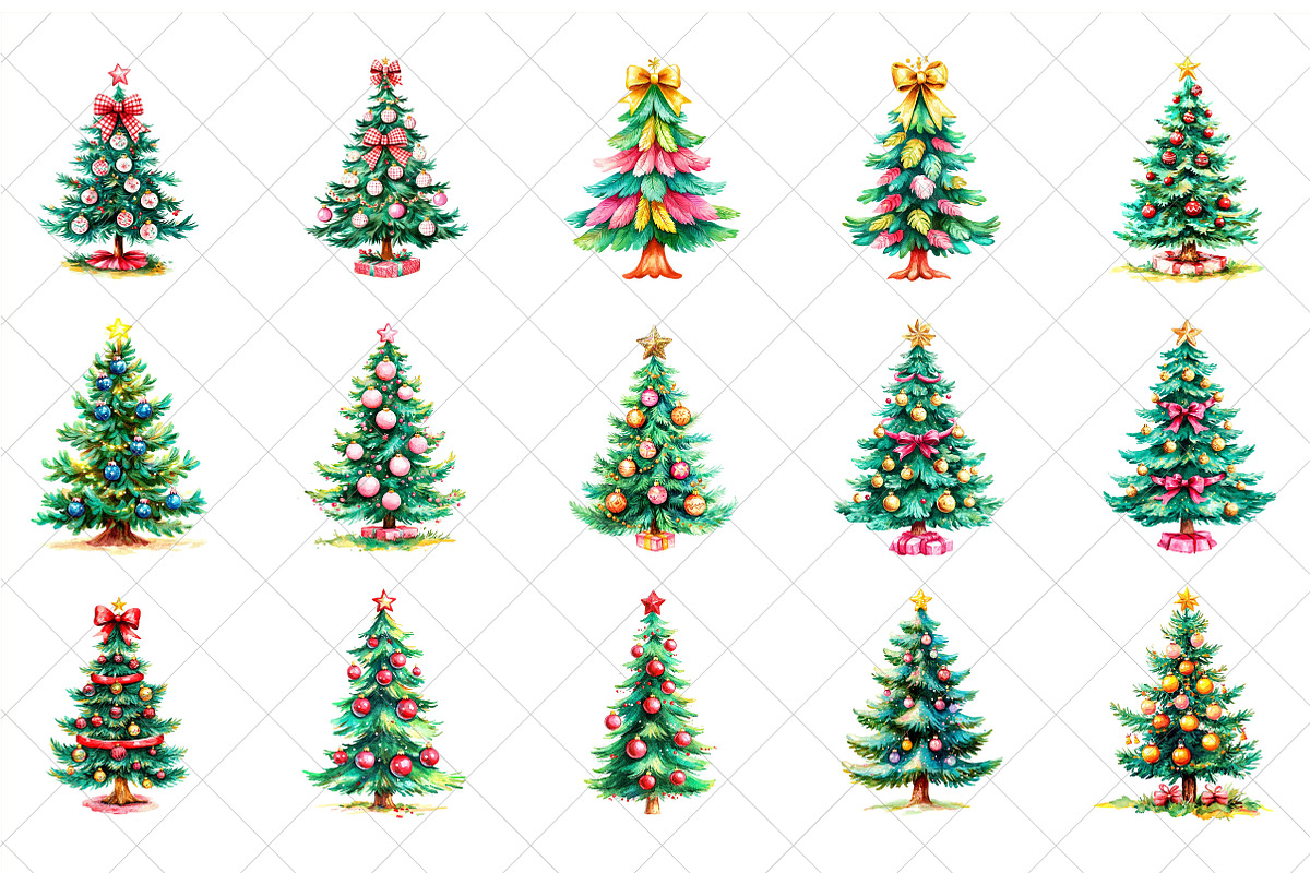 Christmas Tree Brush Stroke Bundle, an Illustration by SinaCreation (Photo 2 of 7)