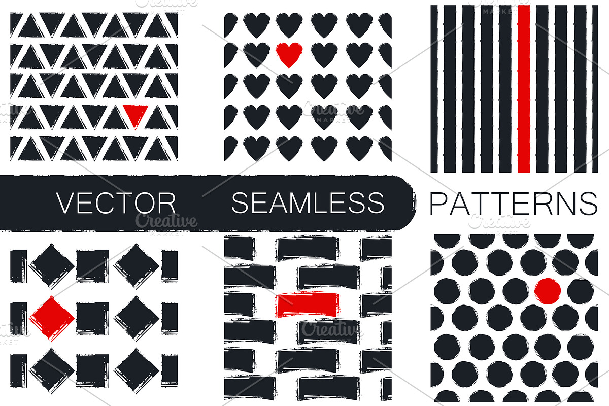 6 Seamless patterns & 13 Strokes, a Pattern Graphic by Daria Maier (Photo 1 of 5)