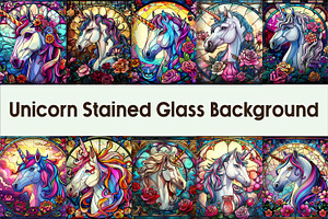 Unicorn Stained Glass Background