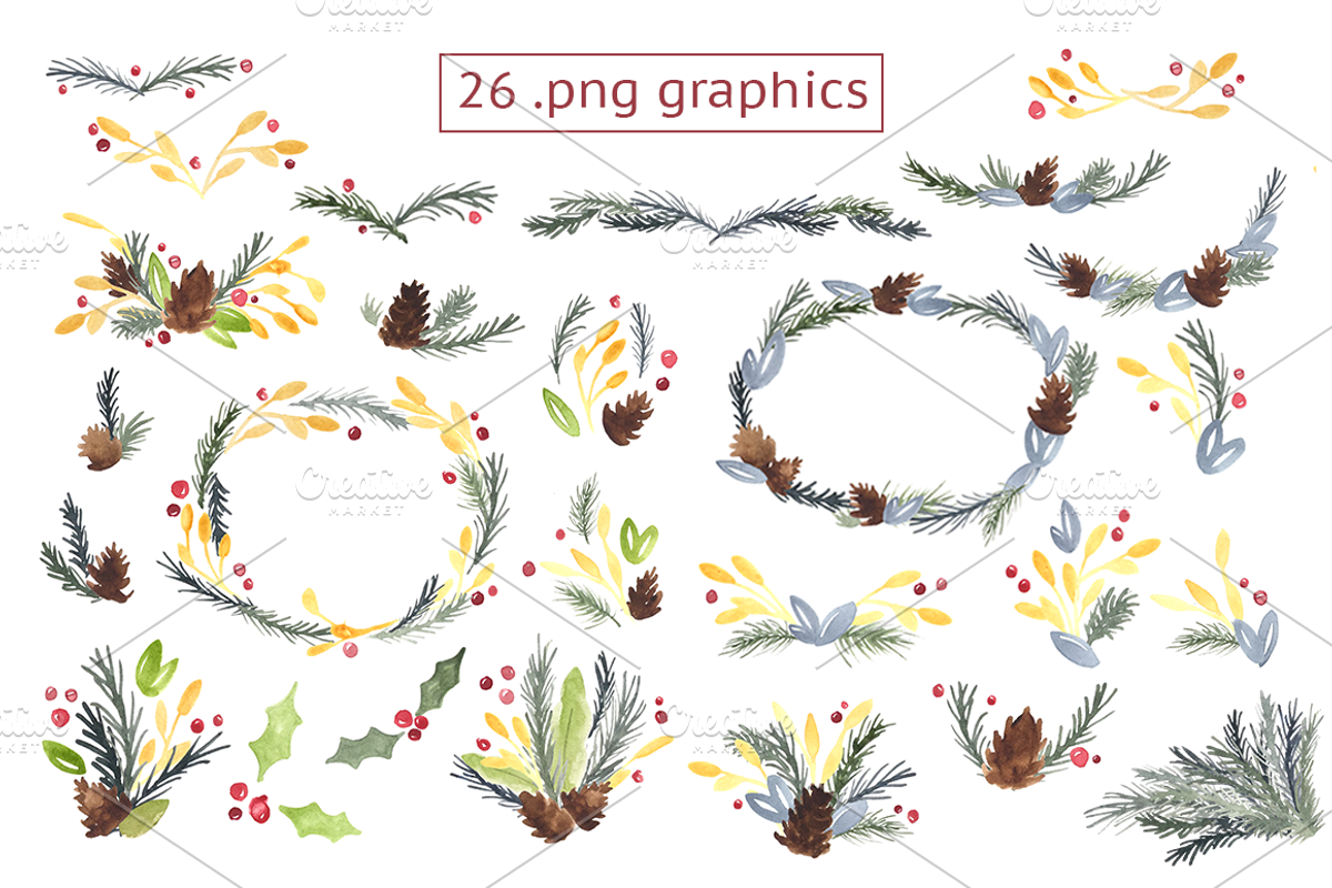 Festive Winter Florals, an Illustration by plaidGecko (Photo 2 of 4)