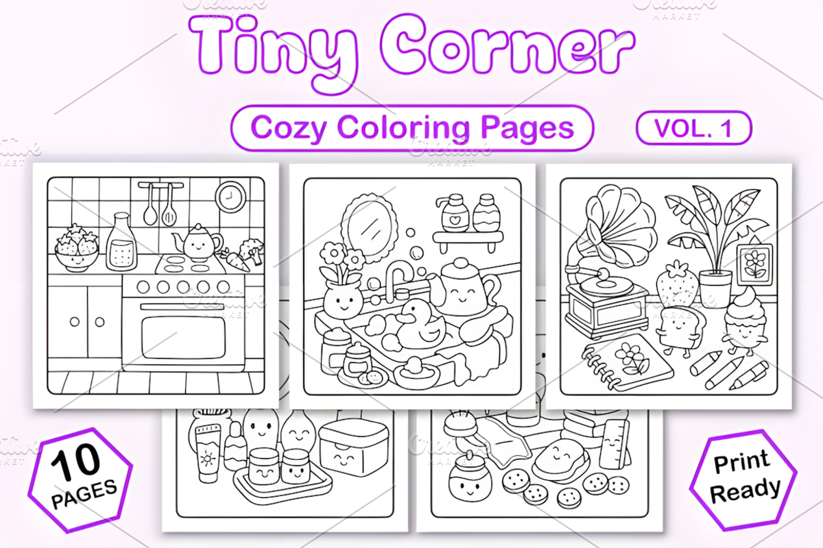 Tiny Corner Cozy Coloring Vol. 1, a Decorative Illustration by Coco Bloom (Photo 1 of 4)