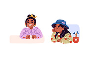 Happy kids peeking, looking out set, an Illustration by PaperTrident (Thumbnail 3 of 7)