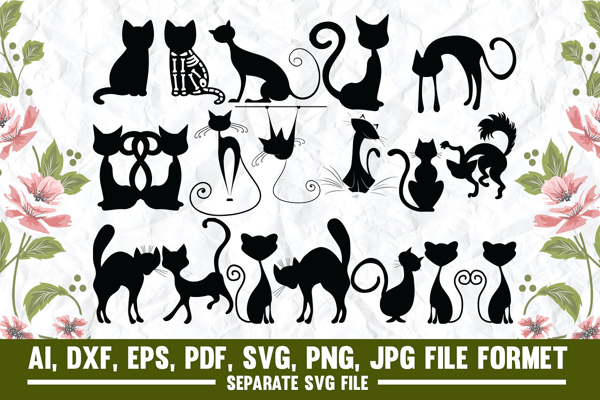 Black cats,cat,animals,pet,halloween, an Object Graphic by VectorArtPrintableDesign