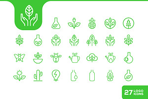 nature care icon set collection, an Outline Icon by devastd