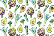 Green Vegetables. Watercolor Bundle, an Illustration by Olga Olmix (Thumbnail 6 of 10)