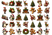 Pixel Art Christmas Clipart, an Illustration by Markicha Art (Thumbnail 4 of 4)
