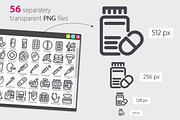 Medicines Line Icons Set, an Outline Icon by Voysla's Shop (Thumbnail 3 of 4)