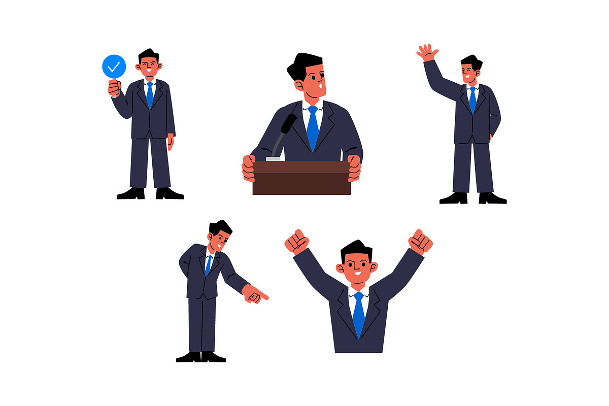 Character Politician Man Vol 2, a Person Illustration by SLAB! Design (Photo 3 of 3)