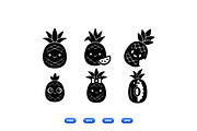 Cute Pineapple Clipart Pack, an Illustration by designvectx (Thumbnail 3 of 3)