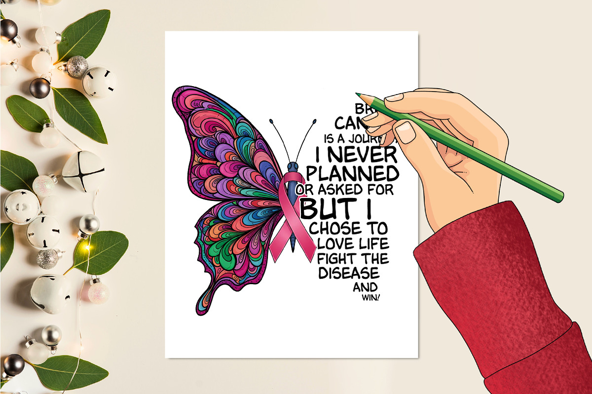 Breast Cancer Journey Won PNG, a Seasonal Illustration by Rose Art (Photo 3 of 5)