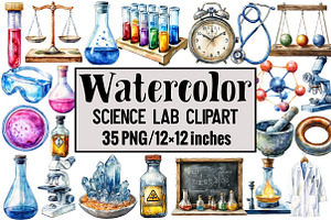 Science Lab Clipart, an Illustration by Design Market