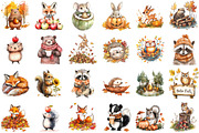 Autumn Animals Clipart, Fall Clipart, an Illustration by Sublimation Artist (Thumbnail 2 of 6)
