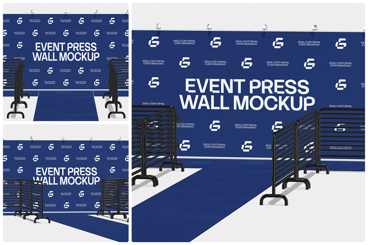 Event Press Wall Mockup, an Advertising Mockup by Unerispace (Photo 1 of 5)