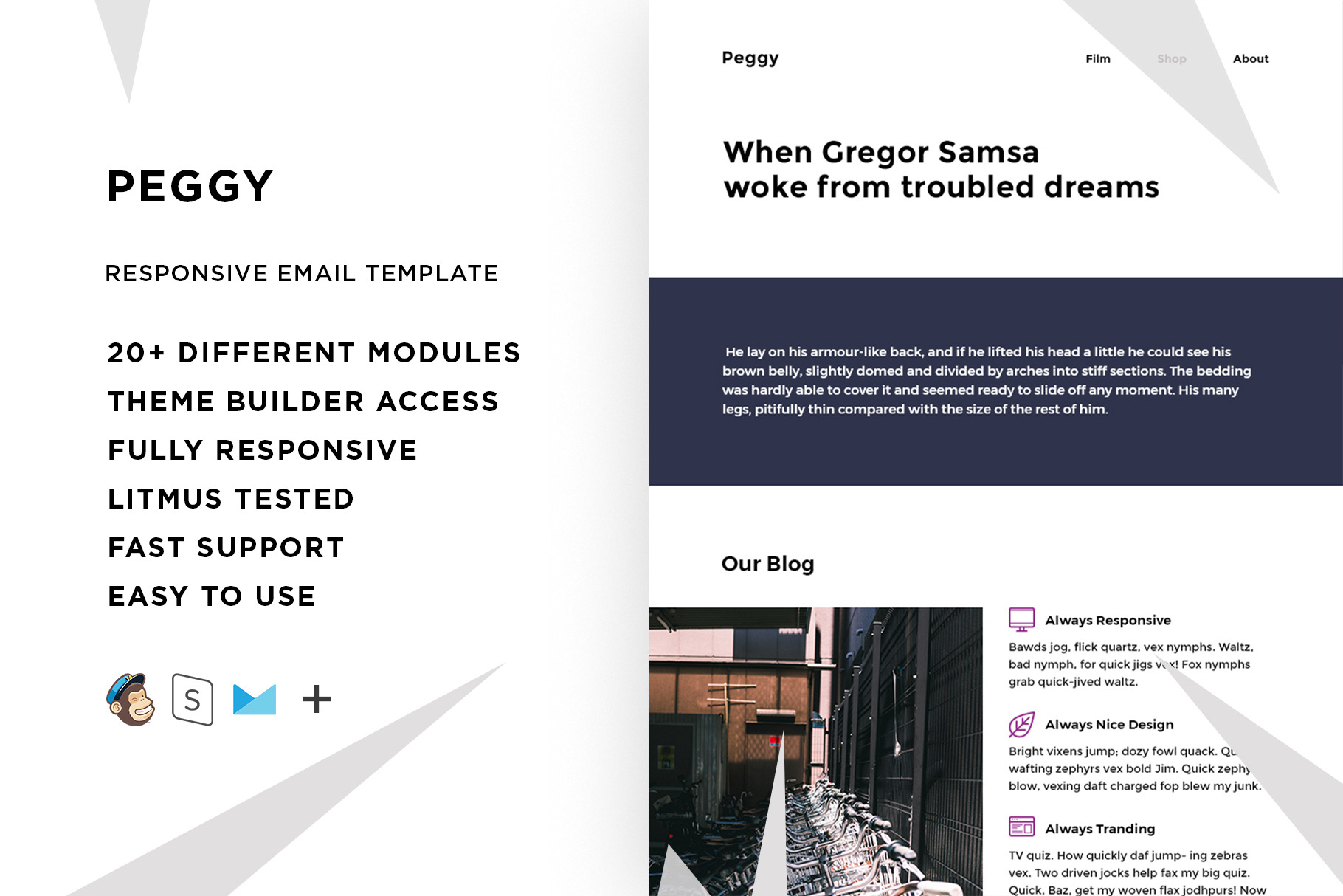 Peggy – Responsive Email template, an Email Template by ThemesCode