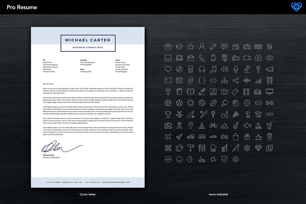 PRO Resume 1, a Resume Template by ikono.me (Photo 4 of 5)