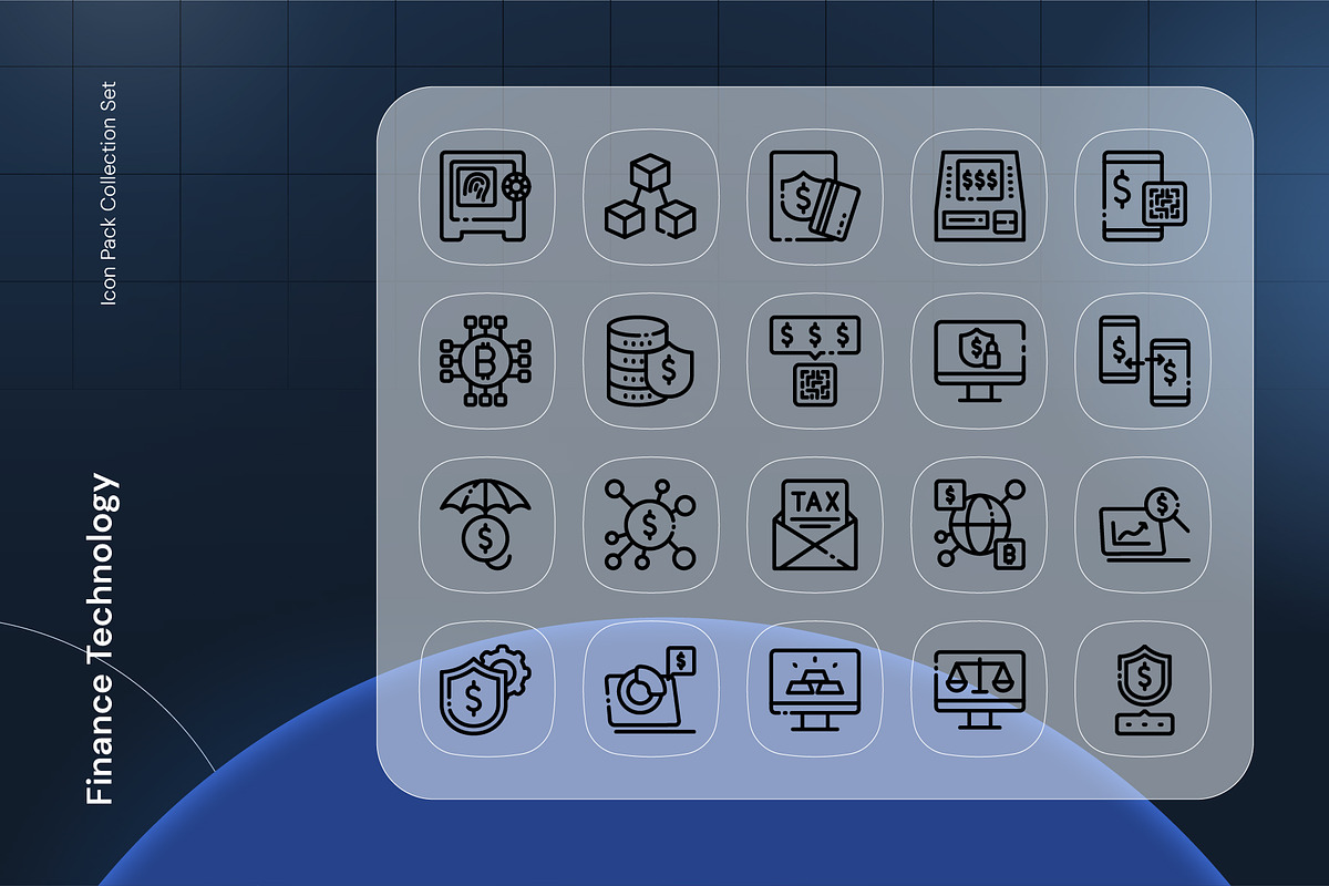 Finance Technology Icon, an Outline Icon by Nathaya Studio (Photo 2 of 2)