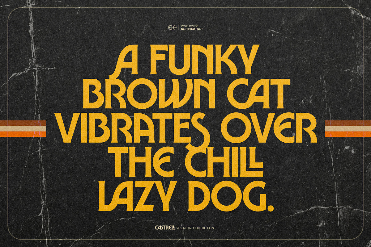 Castrell - 70s Retro Exotic Font, a Sans Serif Font by ikiiko (Photo 2 of 7)