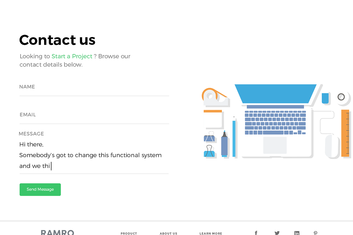Ramro Web UI Kit - Contact us, an UI Kit Template by Danfe Designs (Photo 8 of 11)