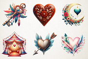 Boho Valentine Clipart Bundle, an Illustration by RobertsArt (Thumbnail 7 of 7)