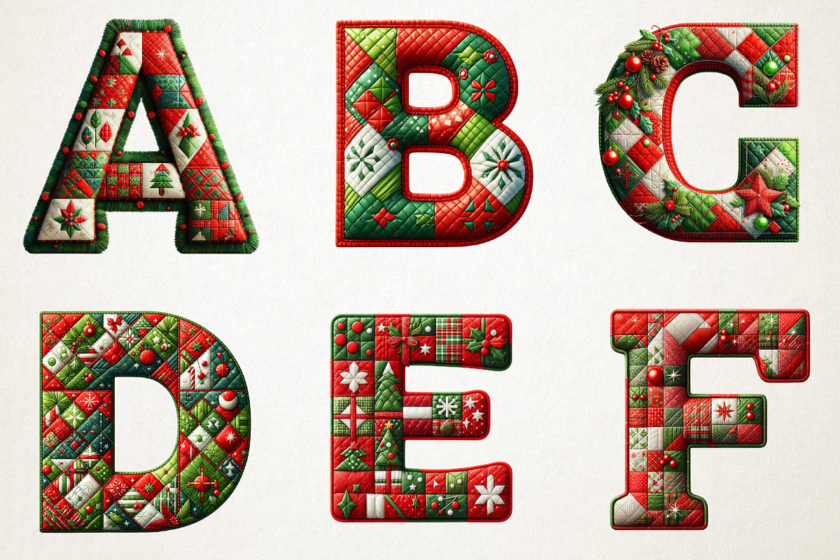 Christmas Patchwork Alphabet, an Illustration by RobertsArt (Photo 2 of 7)
