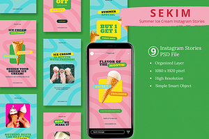 Summer Ice Cream Instagram & Canva, a Social Media Template by Attype