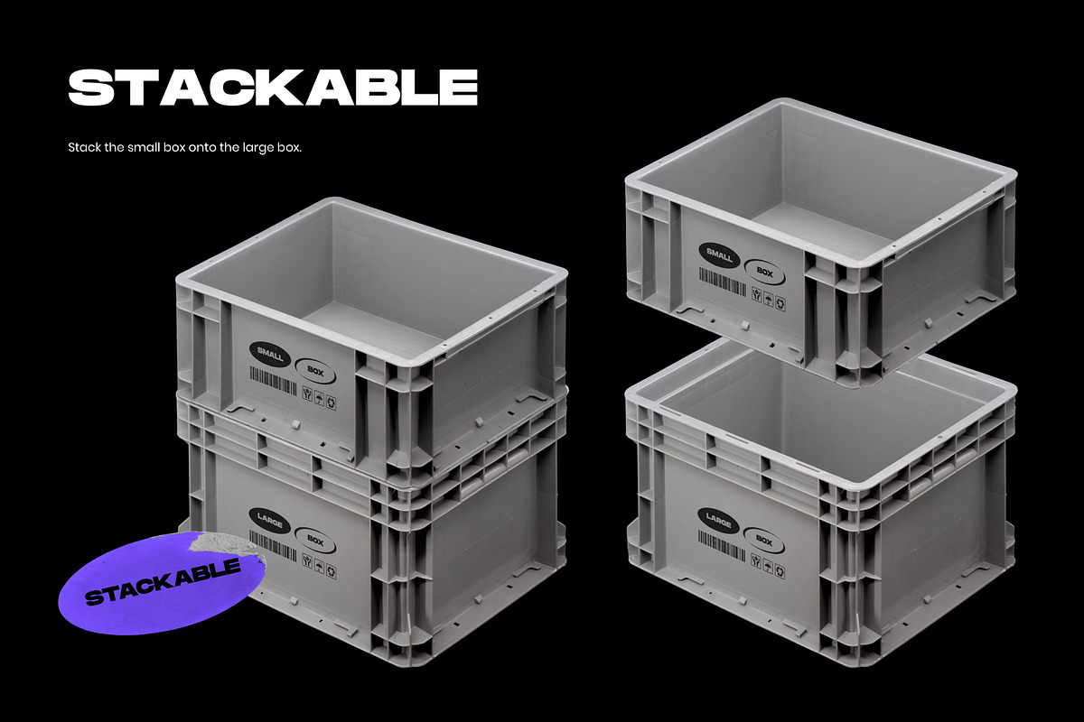 Plastic Logistics Boxes Mockup, a Product Mockup by ZUITag (Photo 5 of 7)