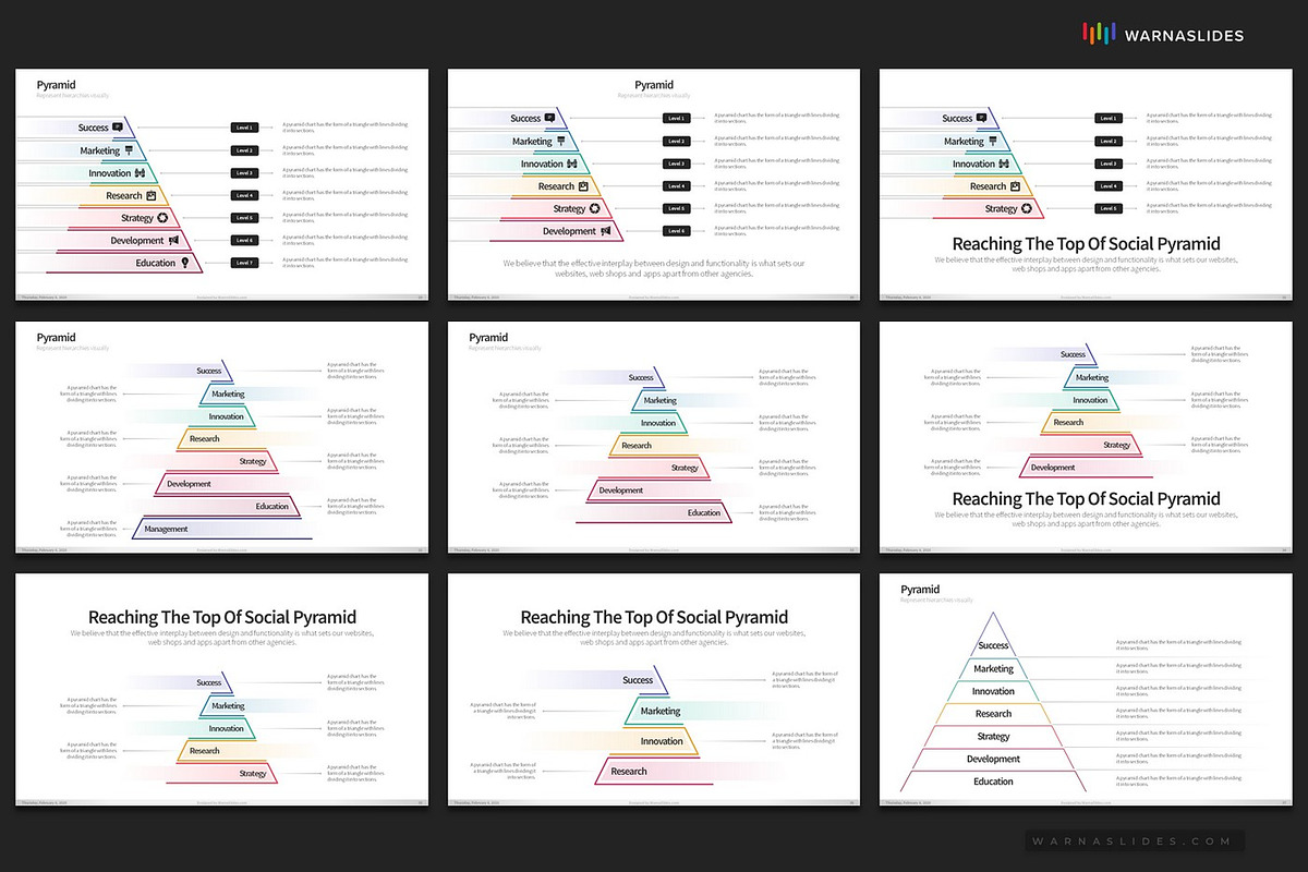 Pyramid Diagram PowerPoint Templates, a Presentation Template by Warna Works (Photo 7 of 23)