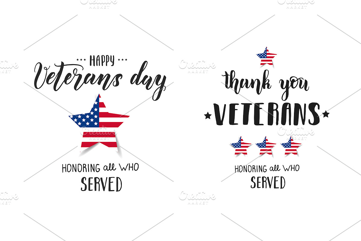 Happy Veterans Day lettering., an Object Graphic by Tabiti