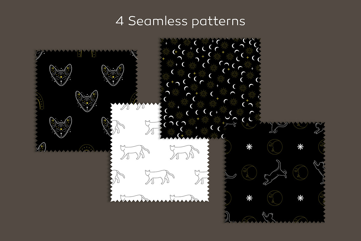 Mystical Cats. Lunar & celestial set, an Object Graphic by Sofico (Photo 13 of 17)