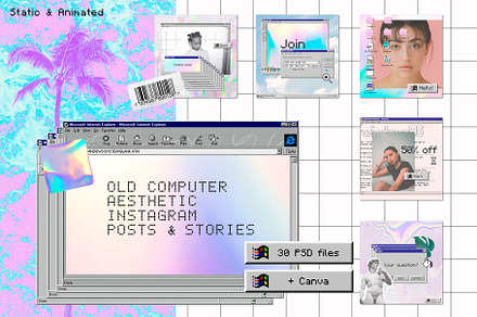 Old Computer Insta template Ps Canva, a Social Media Template by Marie T