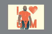 I Love Gym. Grunge vector set., a Person Illustration by PoPaShop (Thumbnail 5 of 9)
