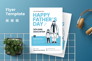Minimal Father Day Celebration Flyer, a Flyer Template by Annora Studio
