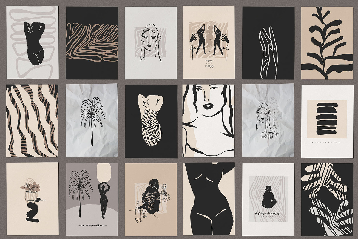 Feminine abstract poster gallery, a Person Illustration by Anastasy_helter (Photo 7 of 32)