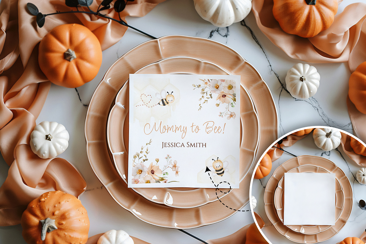 Autumn Zazzle Napkin Mockup Bundle, a Product Mockup by TatiMockup (Photo 5 of 9)