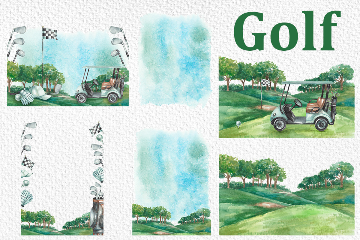 Golf watercolor clipart, a Sport Illustration by FITALARTSNEDIGI (Photo 5 of 6)